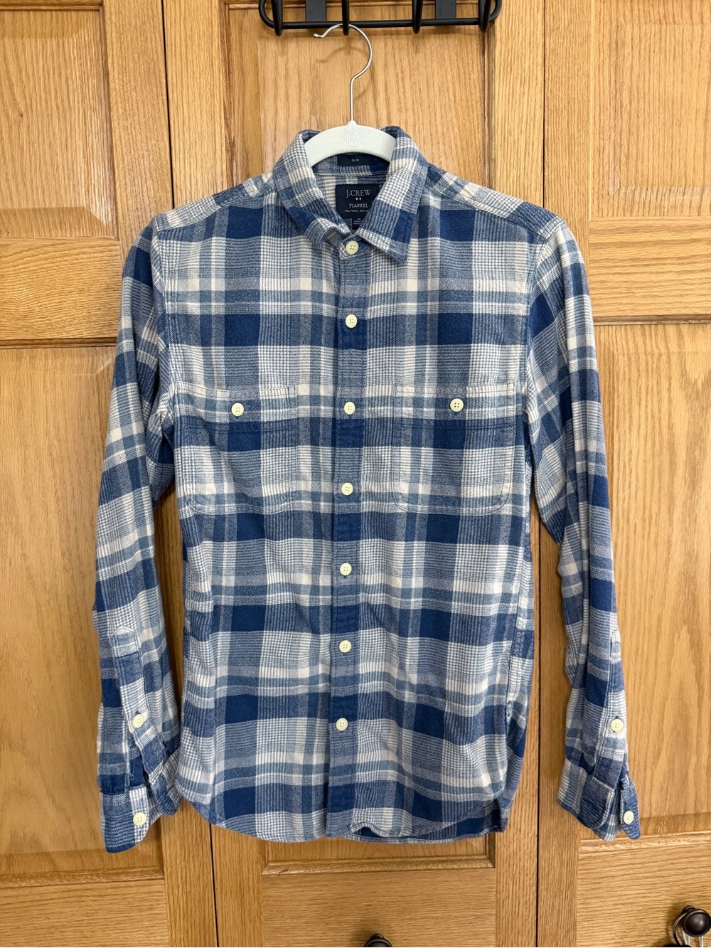 J.Crew Slim Fit Plaid Flannel Shirt Blue Gray Men’s XS